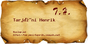 Tarjáni Henrik névjegykártya