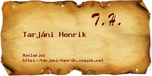 Tarjáni Henrik névjegykártya
