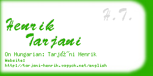 henrik tarjani business card